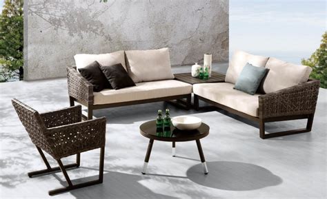 Cali Modern Outdoor Sectional Set With Chair And Coffee Table Icon Outdoor Contract