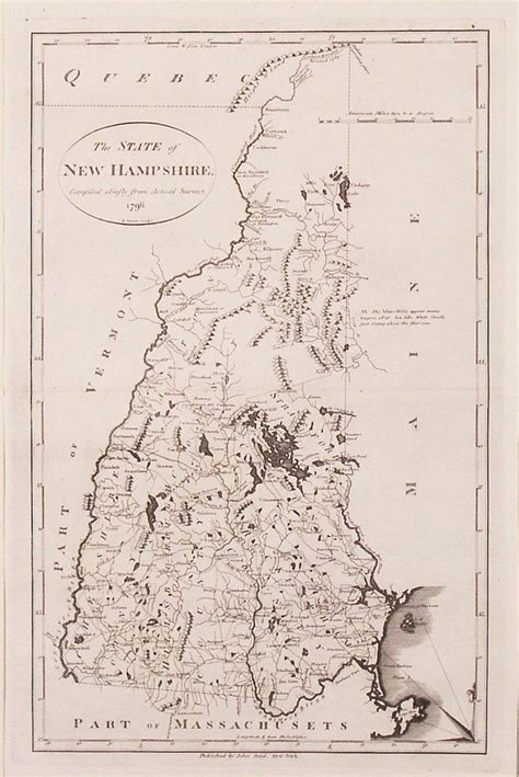 Map Of New Hampshire From A Very Early American Atlas Rare And Antique Maps