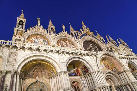 Venice Italy Night Magic Saint Mark Basilica Di San