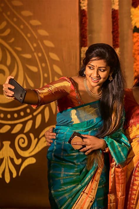Actress Navya Nair Cute Stills In Traditional Silks Saree