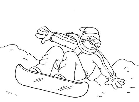 Snowboarding Coloring Pages for childrens printable for free
