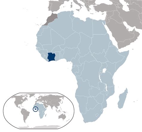 Ivory coast outline map labeling with national capital and. Large location map of Ivory Coast | Cote d'Ivoire | Africa ...