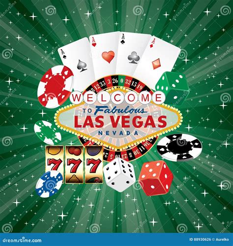 Vegas Dice Card Green Stock Vector Illustration Of Chance 88930626