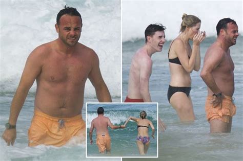 ant mcpartlin shows off beach body as he braves the waves with his mates down under irish