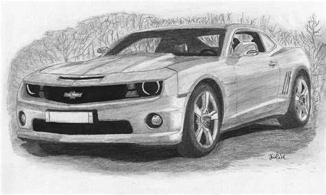Chevrolet Camaro Sport Car Drawing By Kokas Art