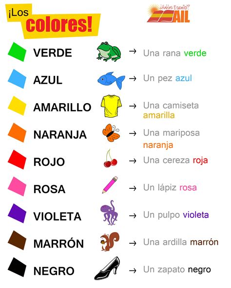 Los Colores En Español Vocabulario Y Ejercicios Aprender Español Hot