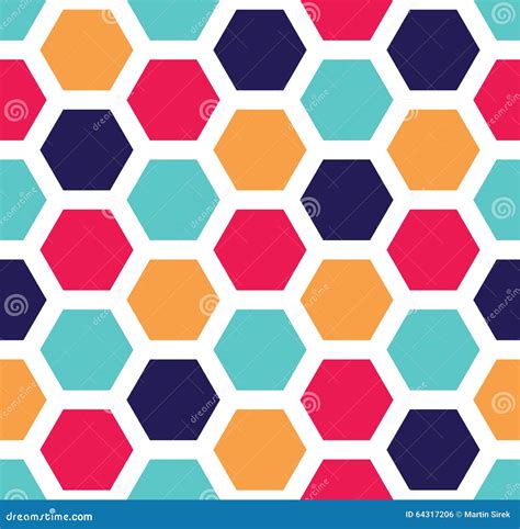 Vector Modern Seamless Colorful Geometry Hexagon Pattern Color