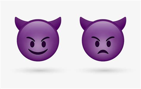 Smile Devil Emoticon Face Ou Angry Bad Evil Emoji Vetor Premium