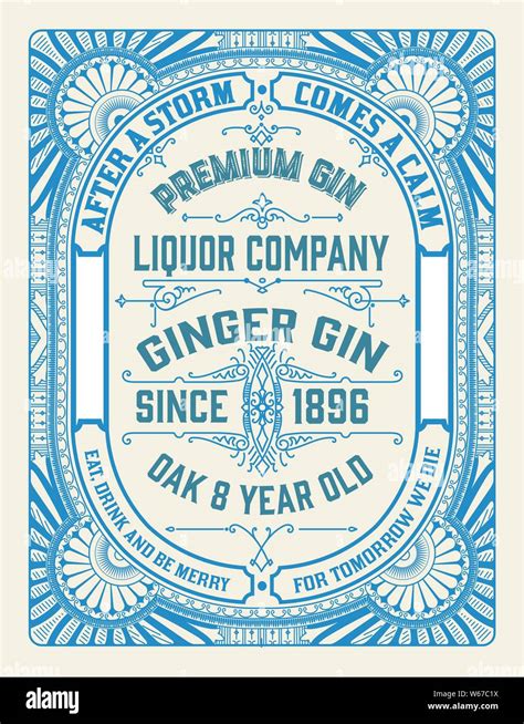 Vintage Gin Label Template Vector Layered Stock Vector Image And Art Alamy