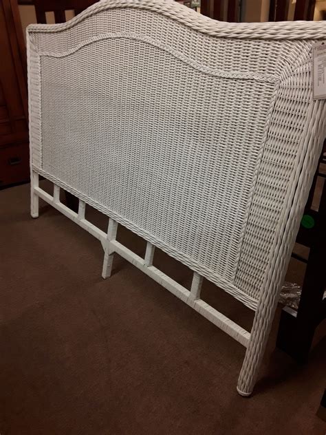Gently used, vintage, and antique wicker headboards. WHITE WICKER KING HEADBOARD | Delmarva Furniture Consignment