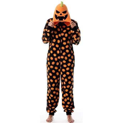 Just Love Adult Onesie Pumpkin Halloween Pajamas Jack O Lantern