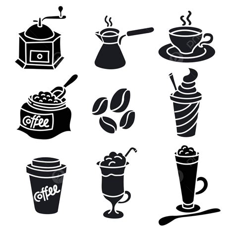 Coffee Drinks Icons Set Instant Coffee Element Beans Vector Instant