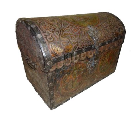 Medieval Prop Hire Ornate Leather Dome Chest Keeley Hire