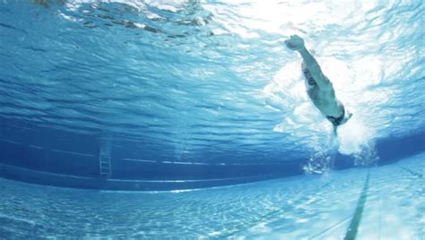 Underwater View Professional Swim Training In Swimming Pool Freestyle