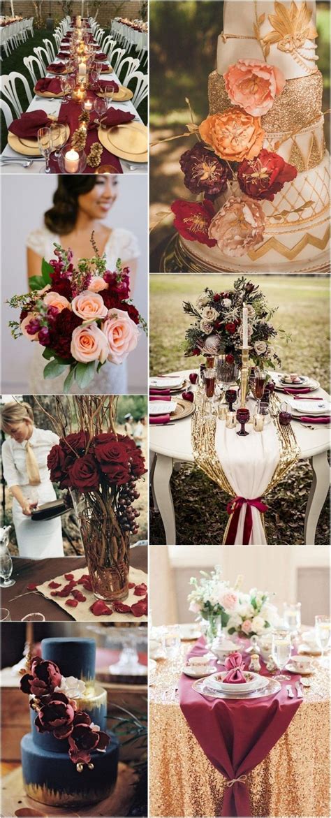 Burgundy and Rose Gold Wedding Theme intended for Wedding Ideas in 2020
