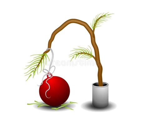 Sad Tiny Christmas Tree Stock Illustration Illustration Of Seasonal