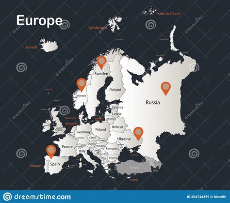 Map Of Europe In Colors Of Rainbow Spectrum With European Countries Images