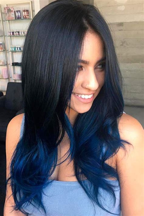 Blue Black Hair Color Pretty Hair Color Black Ombre Dark Blue Hair