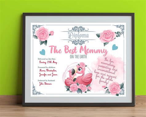 Diy Mothers Day Diploma Template Template Online