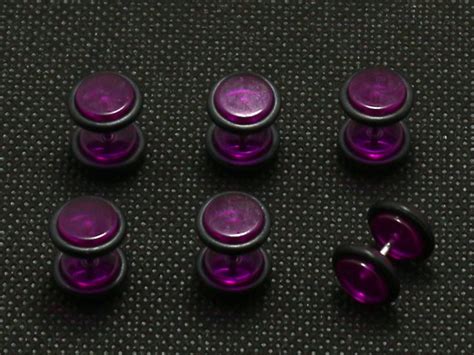 Body Jewelry Pierceing Fashion PCS Translucent Purple Color Acrylic Fake Cheater Ear Plugs