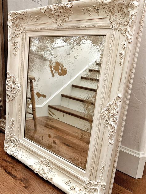Chalk Painting And Antiquing A Frame Antique Mirror Diy Mirror Frame Diy Antique Mirror Frame