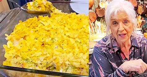 This cheesy chicken casserole from paula deen is a perfect weeknight dinner for the whole family because it's super easy to make and its creamy sprinkle the remaining cheese evenly over the top of the casserole and bake for 30 minutes or until the cheese on top is melted and the sauce is bubbly. Hot Chicken Salad Casserole With Paula Deen