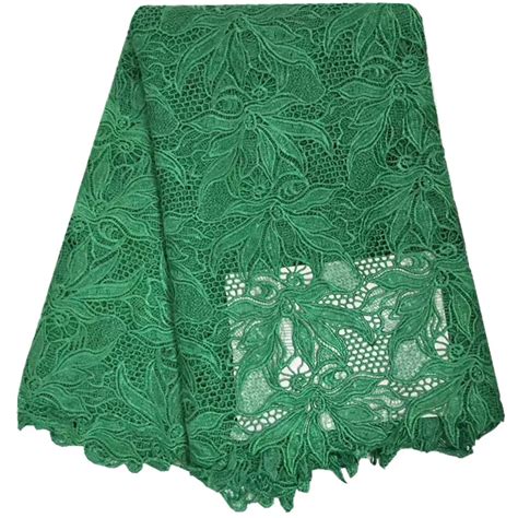 African Cord Lace Heavy Lace Fabric Water Soluble African Lace Fabric For Women Dress Green
