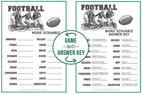 Football Word Scramble Super Bowl Party Game Superbowl Party Games