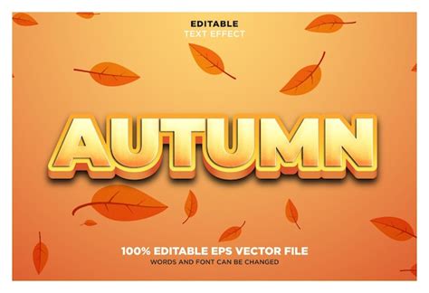 Premium Vector Autumn 3d Text Effect Editable Eps Vector