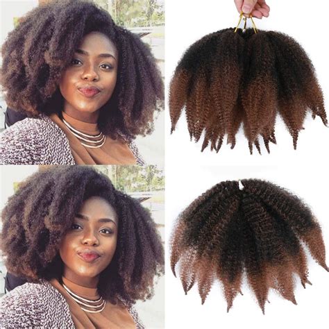 Buy 8 Inches Marley Hair Short Afro Kinky Twist Crochet Hair 3 Packs Marley Hair Afro Kinky