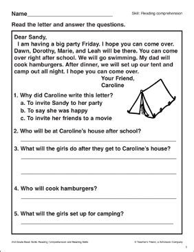 Phonics worksheets by level, preschool reading worksheets, kindergarten reading worksheets, 1st grade reading worksheets, 2nd grade reading you will find our phonics worksheets for teaching second grade level 1. An Invitation for Sandy: Passage and Questions | Printable ...