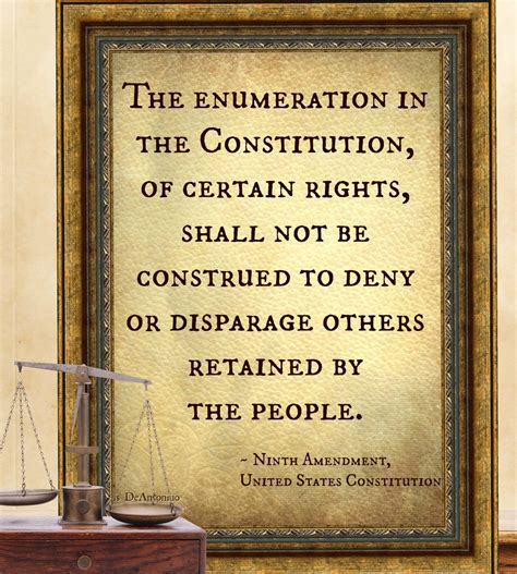 Ninth 9th Amendment United States Constitution Art Print Etsy
