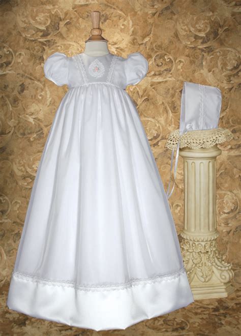 34girls Organza Baptismal Gown With Lace And Pin Tucking