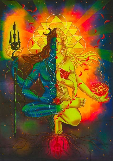 Shiva Parvati Uv Painting Handmade On Order Blacklight Active