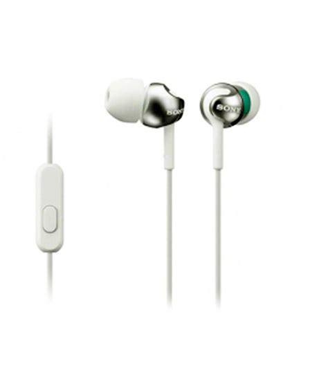Sony Mdr Ex110ap In Ear Earphones With Mic White Buy Sony Mdr