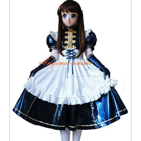 Sexy Sissy Maid Pvc Lockable Dress Uniform Cosplay Costume Tailor Made