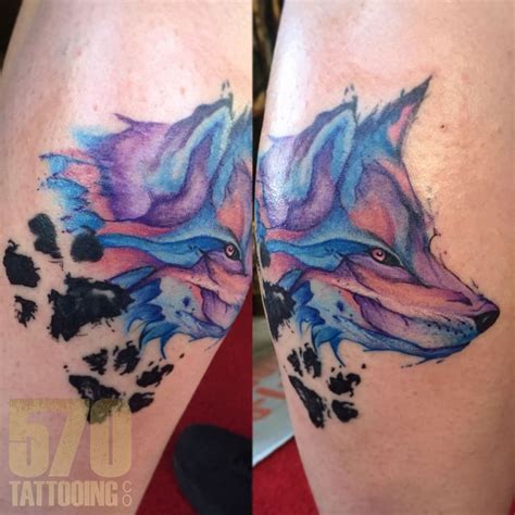 Color Illustrative Fox Paw Prints Fox Paw Animal Tattoos Paw