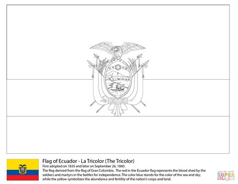 Download Ausmalbild: Ecuador-Flagge | Ausmalbilder kostenlos zum ausdrucken
