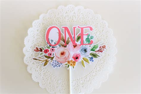 Floral Cake Topper Floral Theme First Birthday One Topper Etsy