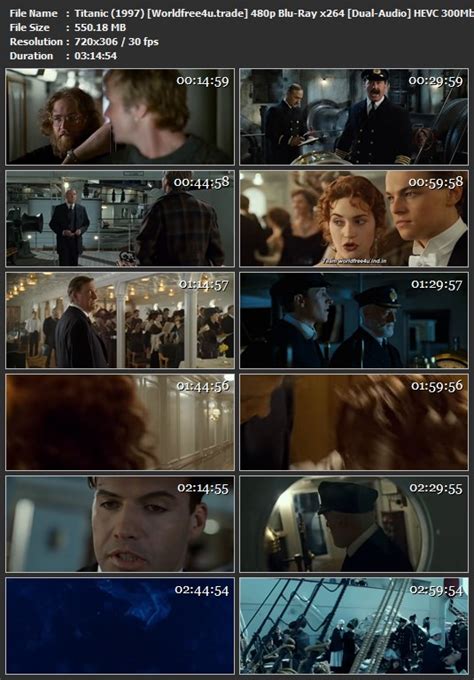A young rose boards the ship with her mother and fiancé. Titanic (1997) BRRip 480p Dual Audio 300Mb HEVC ESub