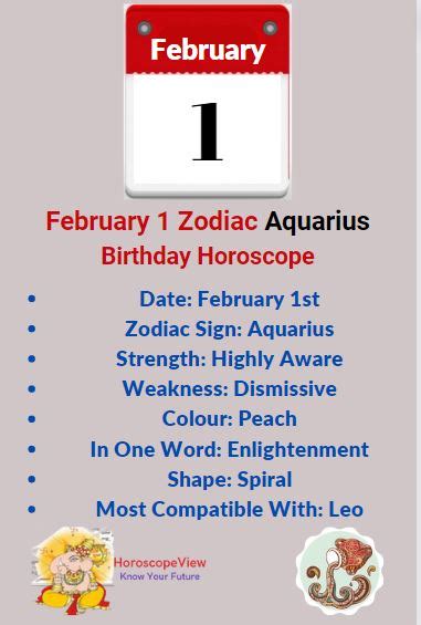 February 1 Zodiac Sign Aquarius Birthday Horoscope