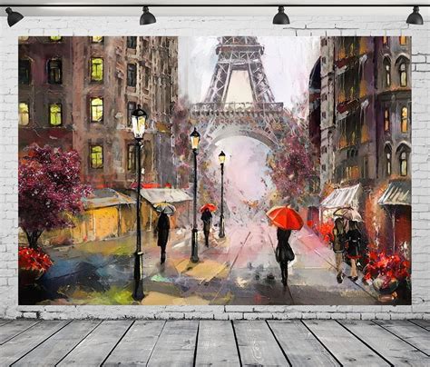 Amazon Corfoto X Ft Fabric Eiffel Tower Backdrop Oil Painting