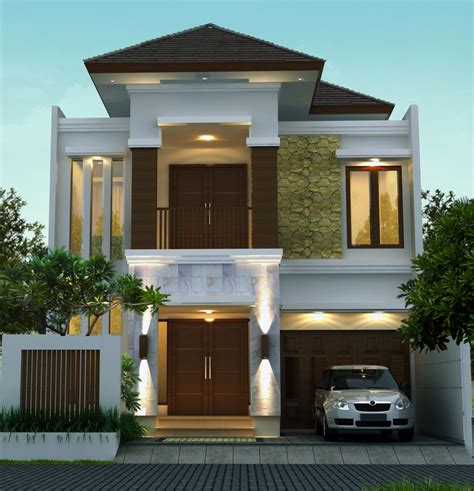 Rumah sebagai tempat tinggal adalah salah satu kebutuhan pokok manusia; Desain Rumah Tropis 2 Lantai Di Lahan 9 x 20 M2_perspektif ...