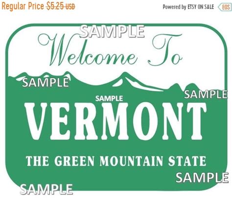 On Sale Vermont State Welcome Sign Scrapbook Embellishment Etsy