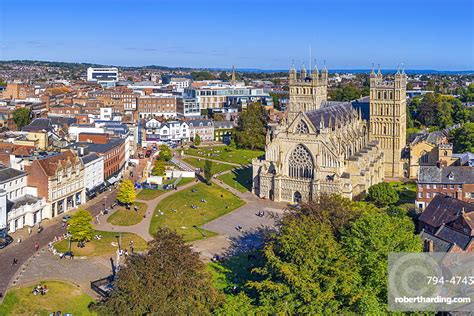 Aerial View Over Exeter City Stock Photo