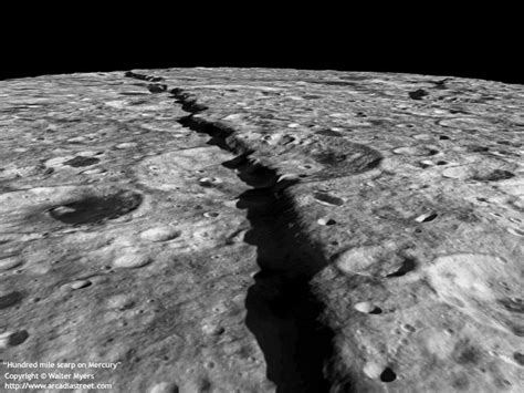 Hundred Mile Scarp On Mercury 800x600 Mercurio Canyon Sistema Solare
