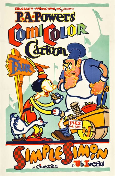 1935 Simple Simon Ub Iwerks Animated Cartoon Characters Cartoon Posters Old Cartoons
