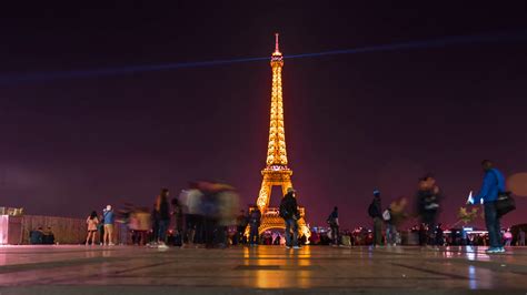 Eiffel Tower Purple Sky Time Lapse Stock Video Footage 0008 Sbv