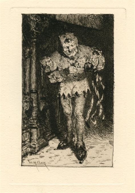 William Merritt Chase Keying Up The Court Jester Original Etching For Sale At 1stdibs