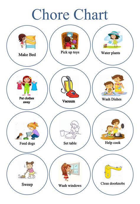 Household Chores Chart Clipart Full Size Clipart 274199 Pinclipart